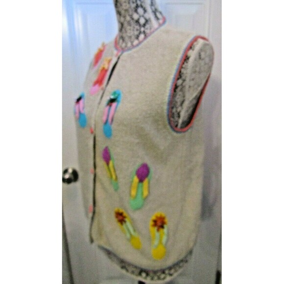 Bellepointe Sweater Vest Flip Flops Linen Cotton Blend Beach Sandals Womens Sz S - Picture 4 of 6